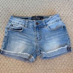 Lucky Brand Faded Blue Denim Frayed Hem Shorts